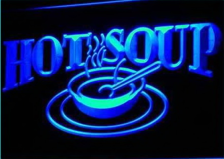 HOT SOUP Restaurant Cafe Display Neon Light Sign